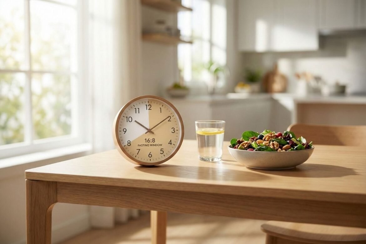 इंटरमिटंट फास्टिंगचे वजन कमी करण्याव्यतिरिक्त आरोग्यदायी फायदे दर्शवणारी वेळ-आधारित आहार पद्धत.