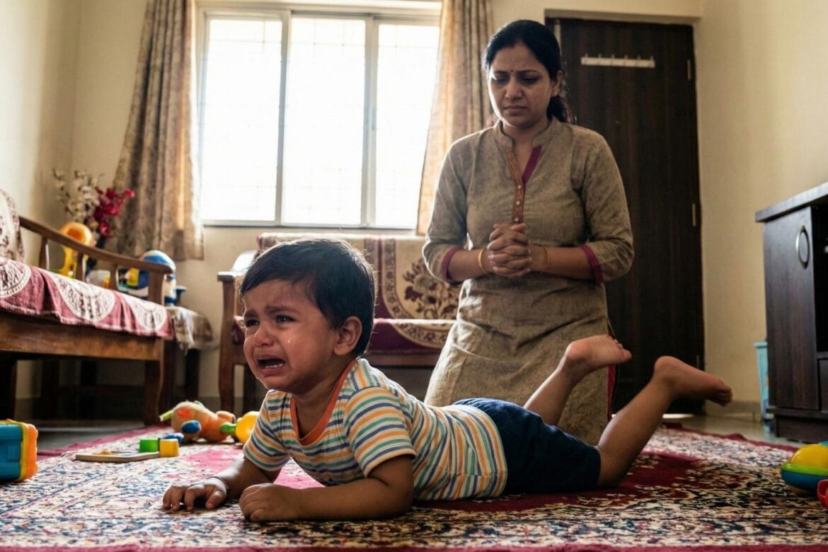 जमिनीवर लोळून हट्ट करणारे लहान मूल आणि टेरिबल टूझ: लहान मुलांचा हट्ट