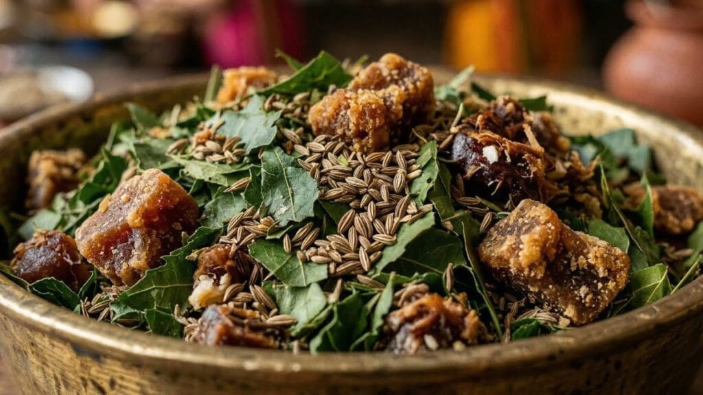 गुढीपाडवा 2026 तारीख आणि शुभ मुहूर्त सणादिवशी तयार केलेला आरोग्यदायी कडुनिंबाचा प्रसाद एका वाटीत.