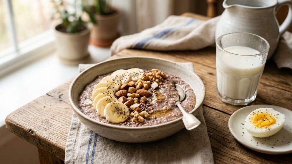 मुलांसाठी नाचणीची लापशी, बदाम, अक्रोड आणि दूध असलेला पौष्टिक नाश्ता - मुलांची उंची वाढवण्यासाठी उपाय