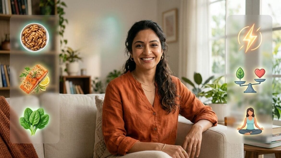 थायरॉईडची लक्षणे आणि आहार दर्शवणारी महिलांसाठी संपूर्ण मार्गदर्शिका दर्शवणारी प्रतिमा.