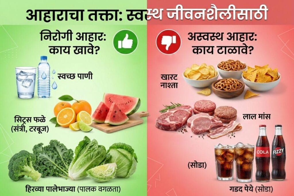 किडनी स्टोनची लक्षणे आणि उपाय यावर आधारित सविस्तर आहार तक्ता - काय खावे आणि काय टाळावे.