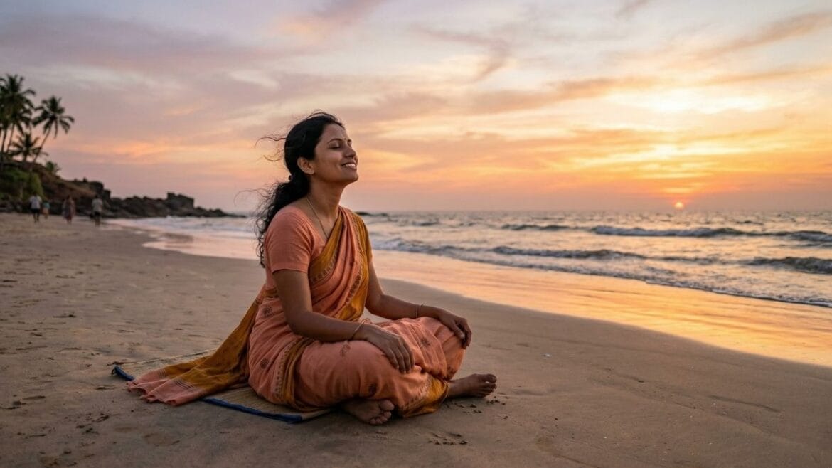 एक व्यक्ती शांतपणे श्वास घेताना; चिंता आणि अस्वस्थता (Anxiety) लक्षणे व उपाय यावरील मार्गदर्शक.