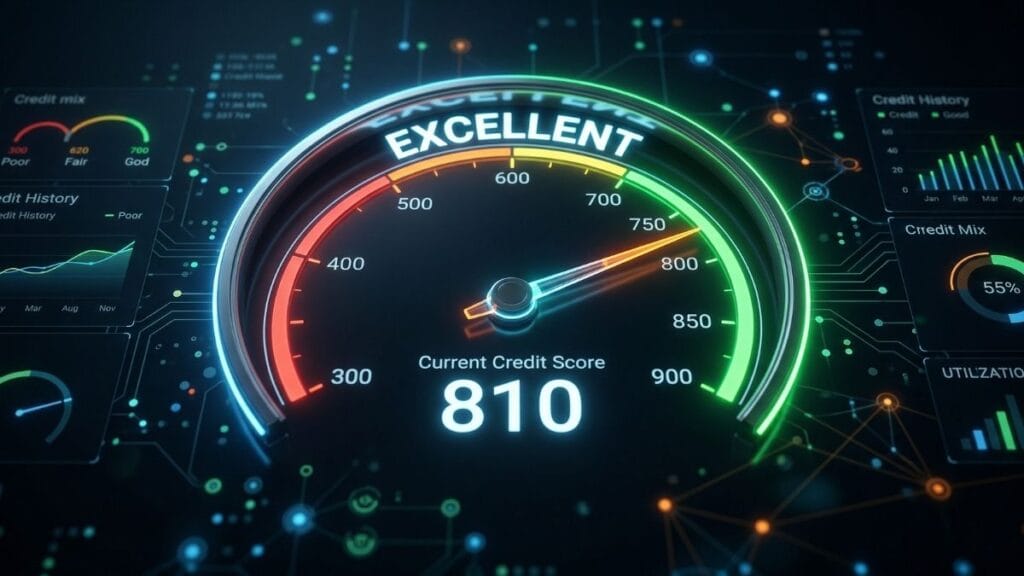 सिबिल स्कोर कसा वाढवायचा आणि ७५० पेक्षा जास्त उत्कृष्ट श्रेणीमध्ये स्कोर कसा राखायचा हे दर्शविणारा ग्राफ.