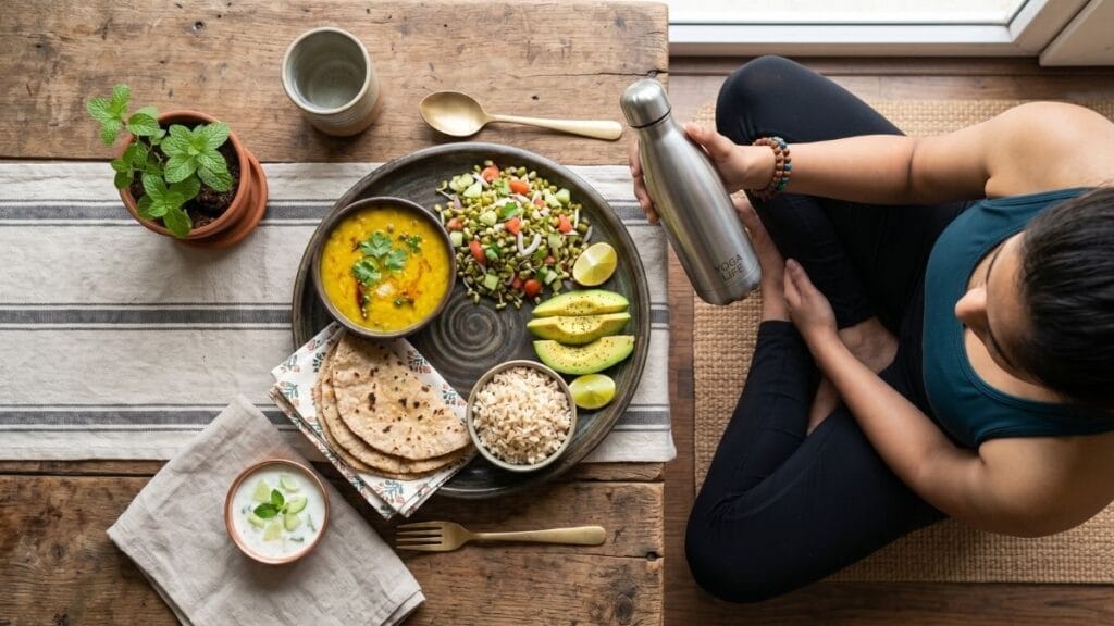 पोटाची चरबी कमी करण्यासाठी योगासने (Yoga to Lose Belly Fat) आणि संतुलित आहार (Diet Plan).