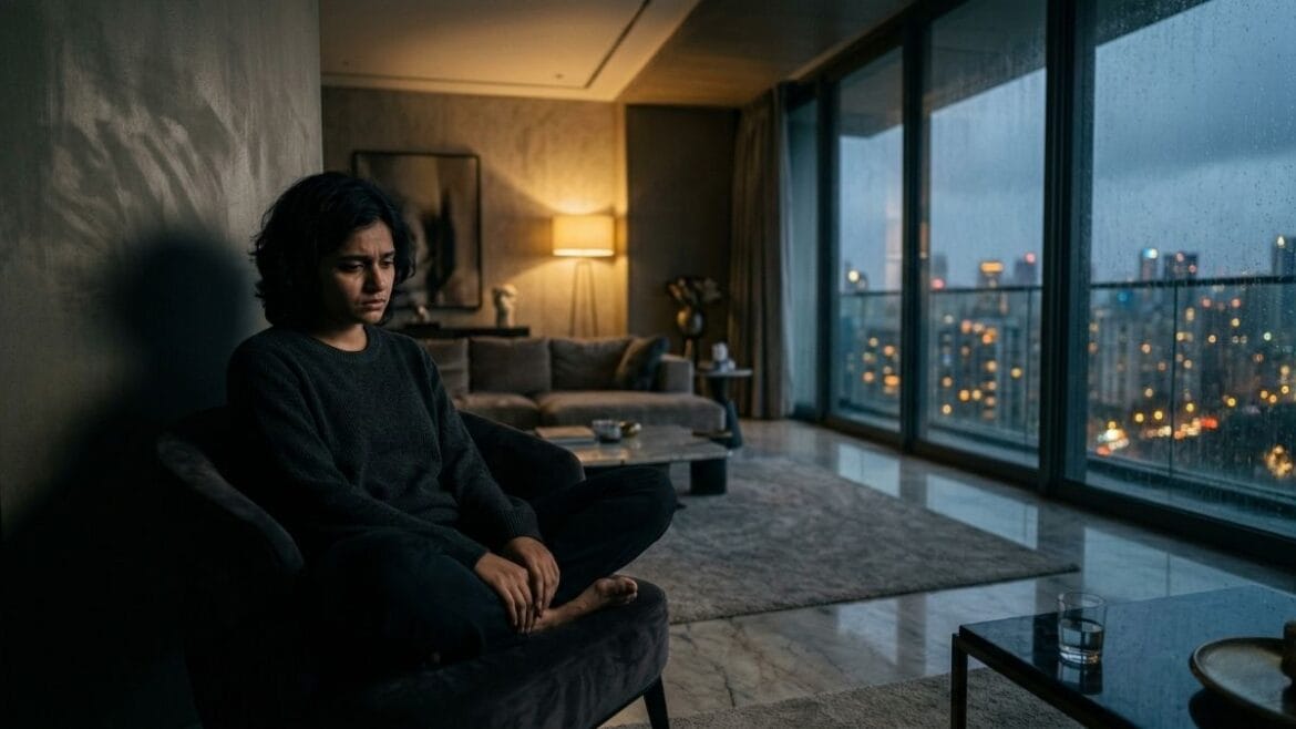 नैराश्य (Depression) लक्षणे आणि उपचार यांवर मार्गदर्शन मिळवणारी आशेचा किरण शोधणारी व्यक्ती.