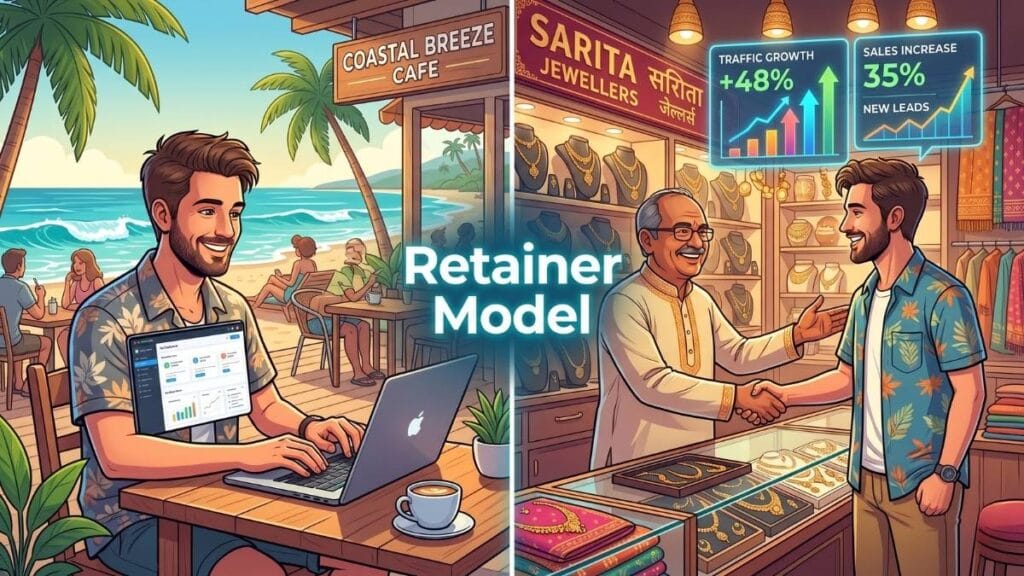 स्थानिक व्यवसायांना मासिक रिटेनर बेसिसवर सेवा देऊन डिजिटल मार्केटिंग क्षेत्रात करिअर (Career in Digital Marketing) म्हणून फ्रीलांसिंग कसे करावे.