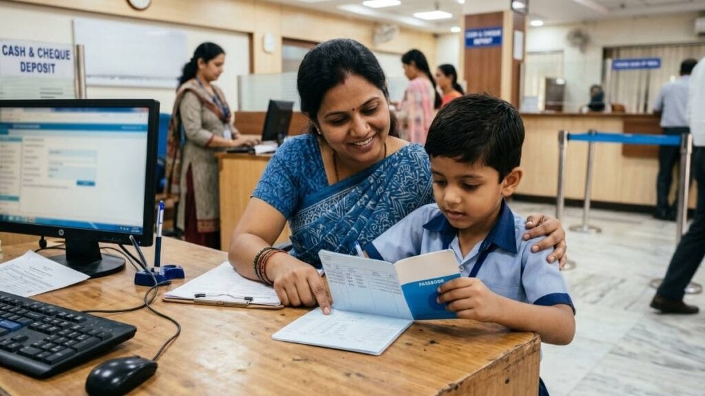 मुलांचे पहिले बँक खाते उघडणे (Minor Bank Account Opening India)
