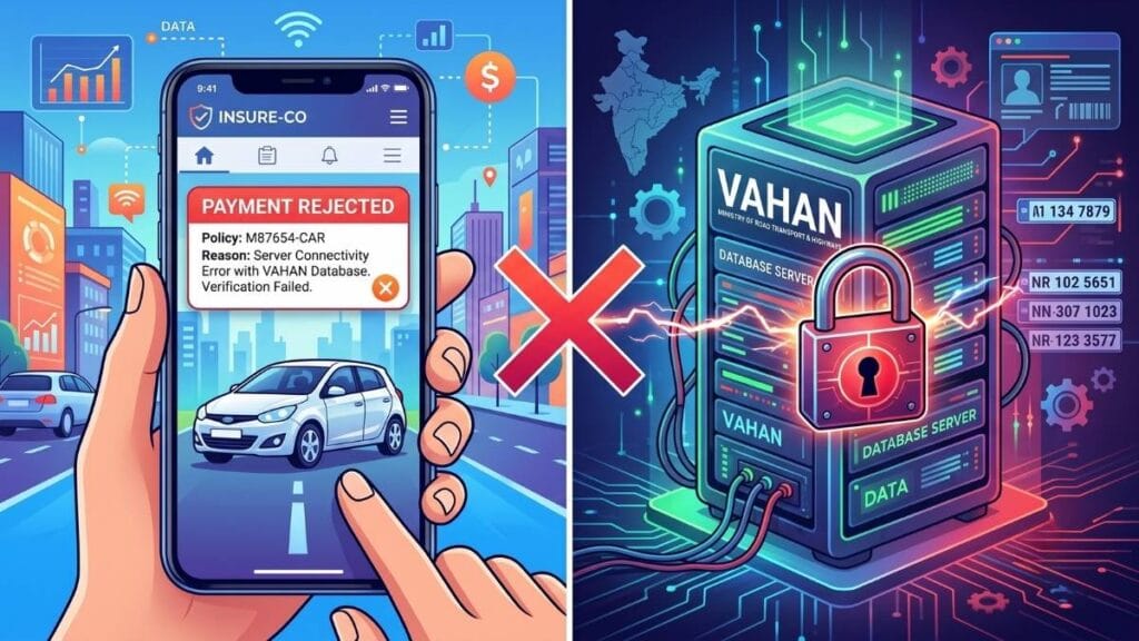 नवीन ई-चलान नियम २०२६ नुसार प्रलंबित दंडांमुळे वाहन विमा नूतनीकरण नाकारल्याची प्रक्रिया.