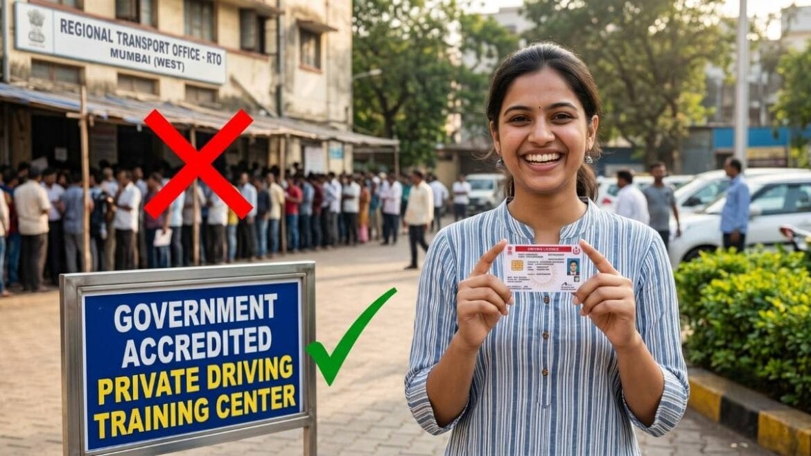 खाजगी ड्रायव्हिंग स्कूल नवीन नियम २०२६ नुसार आरटीओ टेस्ट न देता मिळालेले ड्रायव्हिंग लायसन्स.